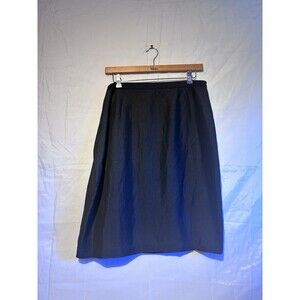 Kate Hill Women’s 20W Black Linen Blend A-Line Midi Skirt NWT Lined